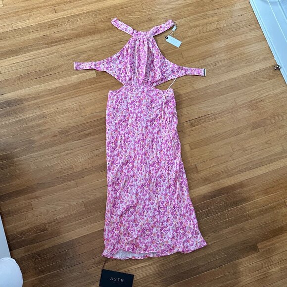 NWT ASTR Ambretta Floral Halter Midi Dress - Picture 6 of 11